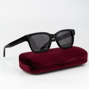 NEW Gucci GG1716S 001 Black Grey Square Unisex Sunglasses